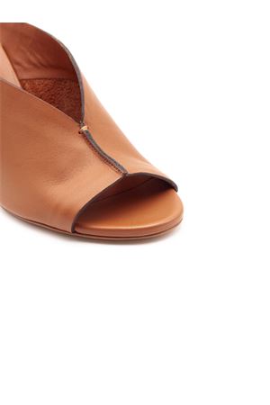 Brown smooth leather mule sandals DEL CARLO | 11725NOCE